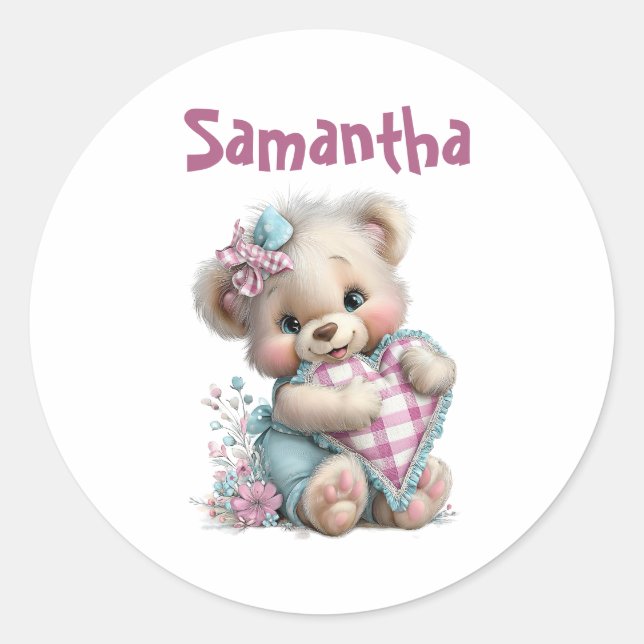 Sticker Teddy Bear Baby Shower  (Front)