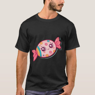 Sticker template with sweet candy kawaii character T-Shirt