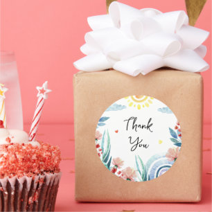 Sticker Thank You for baby shower with design.