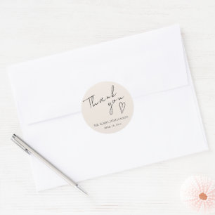  Sticker Thank You Minimalist Modern Wedding