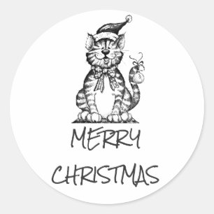 STICKER TO SAY **MERRY CHRISTMAS** WITH KITTEN