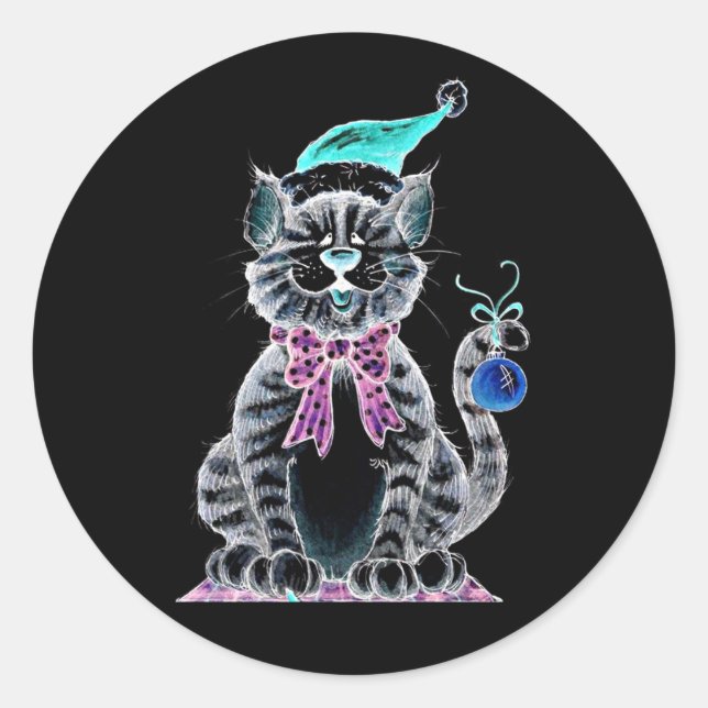 STICKER TO SAY **MERRY CHRISTMAS** WITH KITTEN (Front)