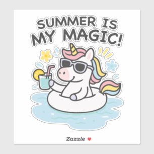 Sticker unicorn kawaii "Summer is my magic"