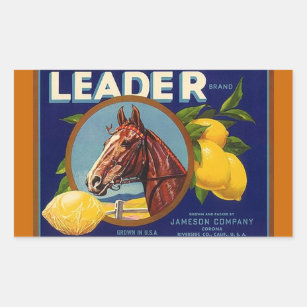 Sticker Vintage Advertising Lemons Lead Race Horse