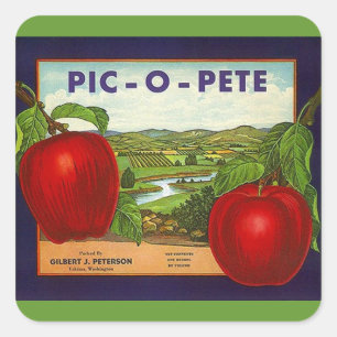 Sticker Vintage Advertising Pic-O-Pete Pete Apples