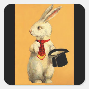 Sticker Vintage Anthro Magic Hat Trick Rabbit Hare