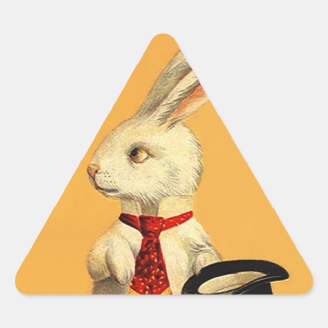Sticker Vintage Anthro Magic Hat Trick Rabbit Hare (Front)