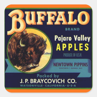 Sticker Vintage Buffalo Brand Apples Produce Fruit