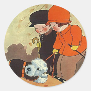 Sticker Vintage Forever Home Dog Pet Comfort Stray