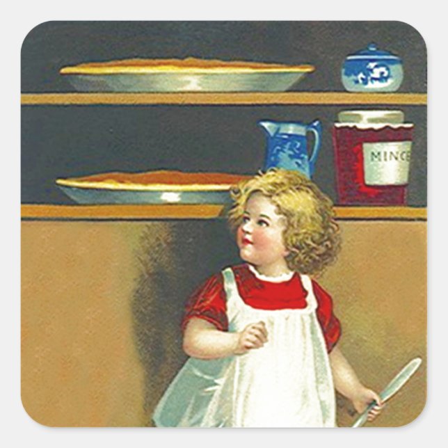 Sticker Vintage Holiday MinceMeat Pie Thanksgiving (Front)