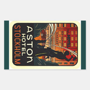Sticker Vintage Travel Hotel Stockholm Sweden