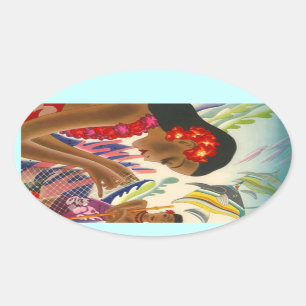 Sticker Vintage Tropical Hawaiian Islands Travel
