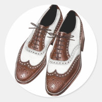 Sticker Vintage Two-tone Oxford Wingtip Shoes Pair