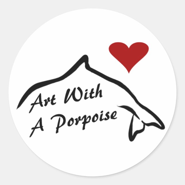 Sticker With A Porpoise - White (Front)