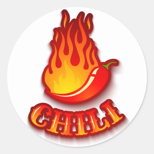 Sticker with a red hot chilli pepper (Front)