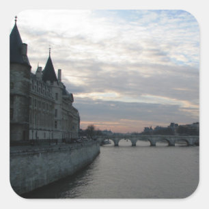 Sticker with beautiful sunset in Paris