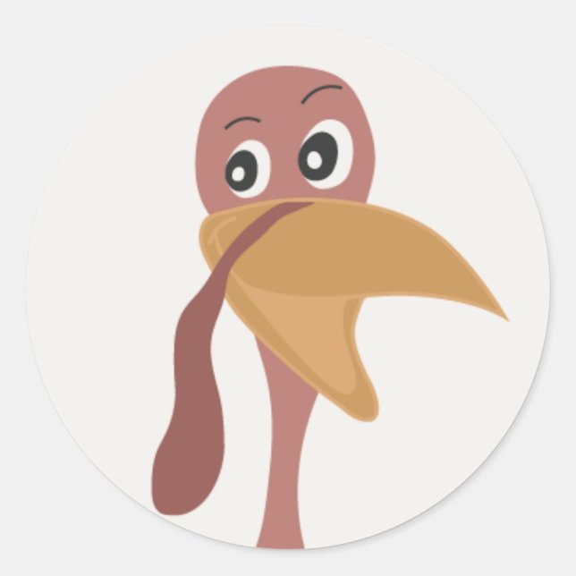 Sticker with cartoon turkey (Front)