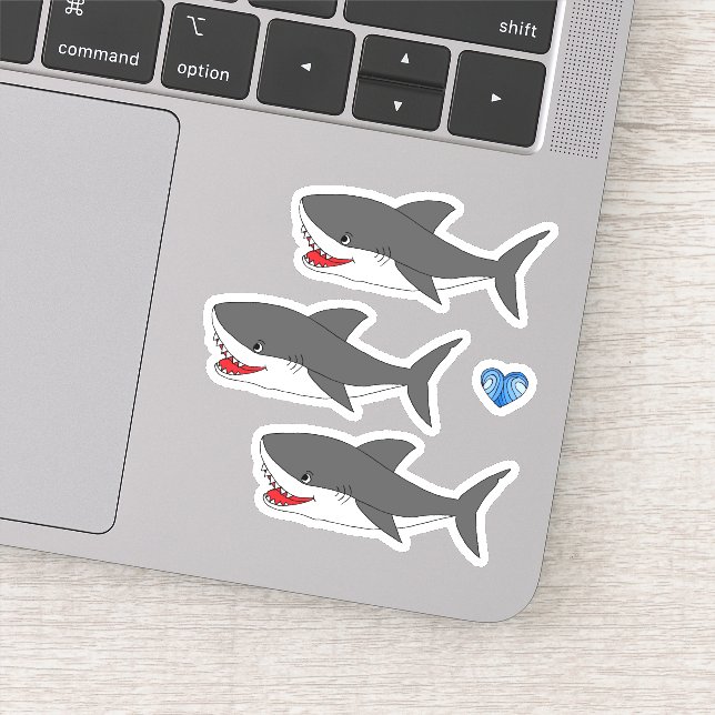 Sticker with cute shark design (Detail)