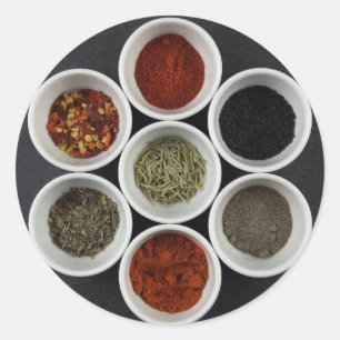 Sticker with different spices