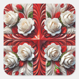 Sticker with English Roses Design