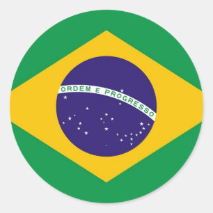 Sticker with Flag of Brazil
