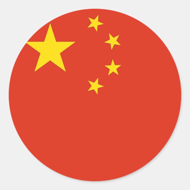 Sticker with Flag of China (Front)
