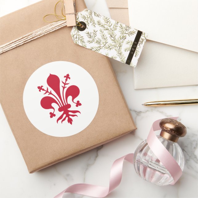 Sticker with Flag of Florence, Italy (Gifting)