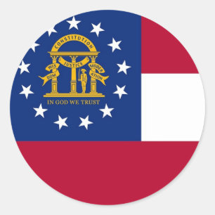 Sticker with Flag of Georgia