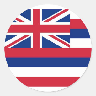 Sticker with Flag of Hawaii