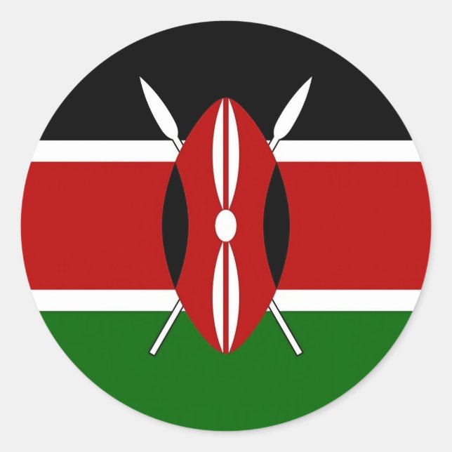 Sticker with Flag of Kenya (Front)