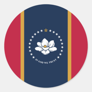Sticker with Flag of Mississippi State, USA