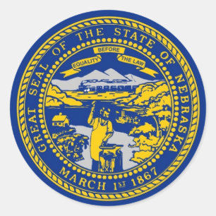 Sticker with Flag of Nebraska