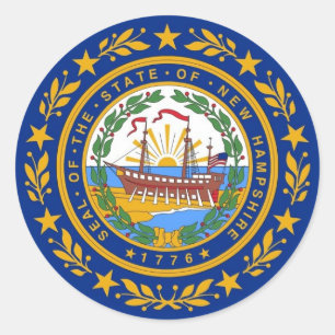 Sticker with Flag of New Hampshire