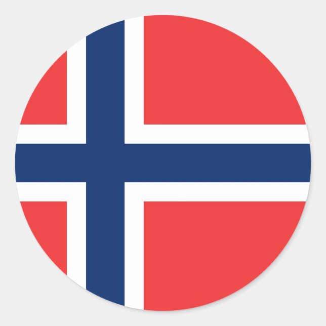 Sticker with Flag of Norway (Front)