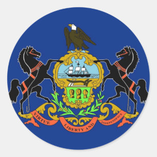 Sticker with Flag of Pennsylvania