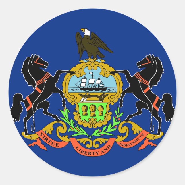 Sticker with Flag of Pennsylvania (Front)