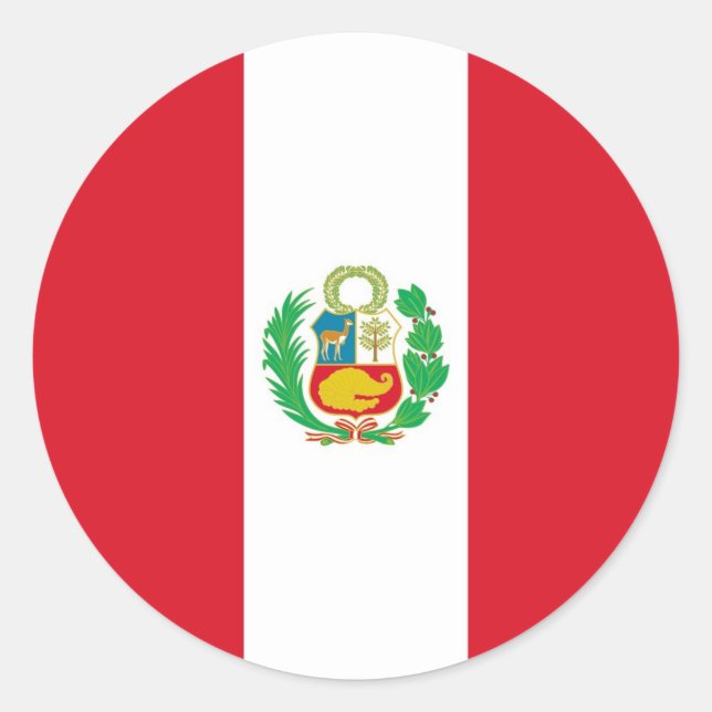 Sticker with Flag of Peru (Front)