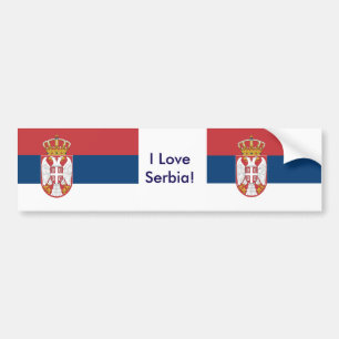 Sticker with Flag of Serbia