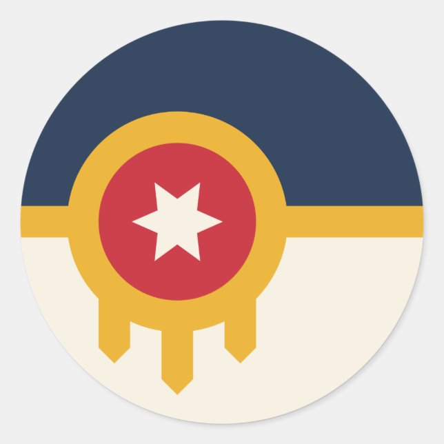 Sticker with Flag of Tulsa, Oklahoma (Front)