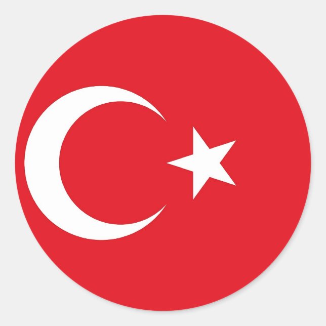 Sticker with Flag of Turkey (Front)
