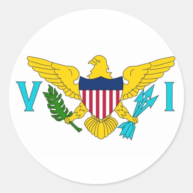 Sticker with Flag of Virgin Islands (Front)