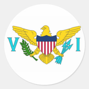 Sticker with Flag of Virgin Islands