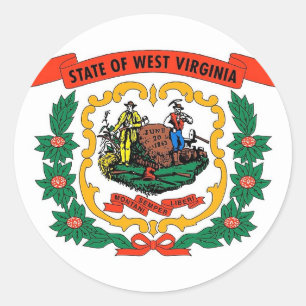 Sticker with Flag of West Virginia