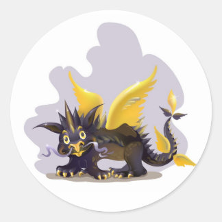 Sticker with funny black dragon picture