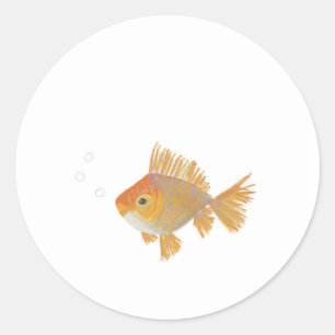Sticker With Goldfish Illustration