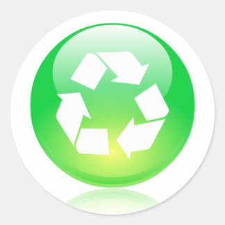 Sticker with recycle icon design.