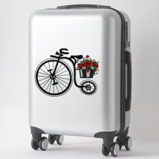 Sticker with Romantic Bicycle (Suitcase)
