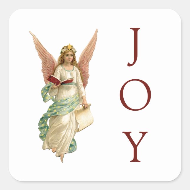 STICKER WITH VINTAGE CHRISTMAS ANGEL (Front)