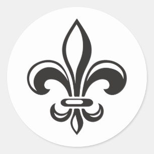 Sticker x20 Fleur of black modern French lily