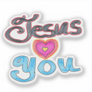 StickerJesus Loves You Christian Quote